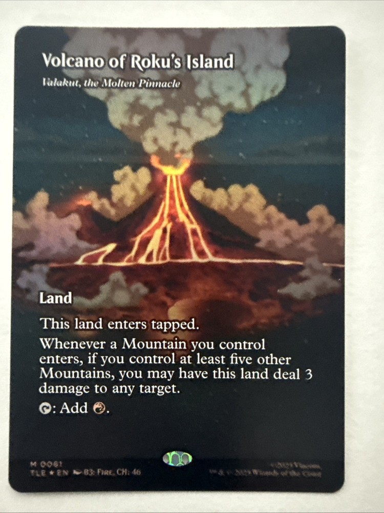 MTG Volcano Of Roku's Island 0061 Foil (Borderless) Avatar: Eternal Legal TLE NM