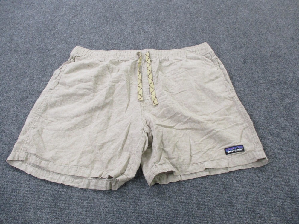Patagonia Board Shorts Mens XL Beige Hemp Hiking Beach Running Hybrid Swim 58055