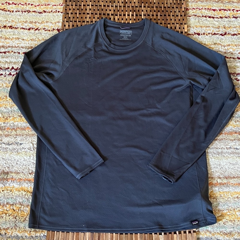 Patagonia Capilene Midweight Base Layer Crew Neck Long Sleeve Blue Grey XXL 2XL