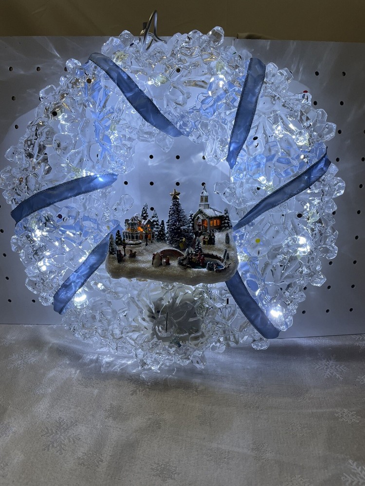 Thomas Kinkade Holiday Brilliance Christmas Wreath Led Lights 15” 80.00