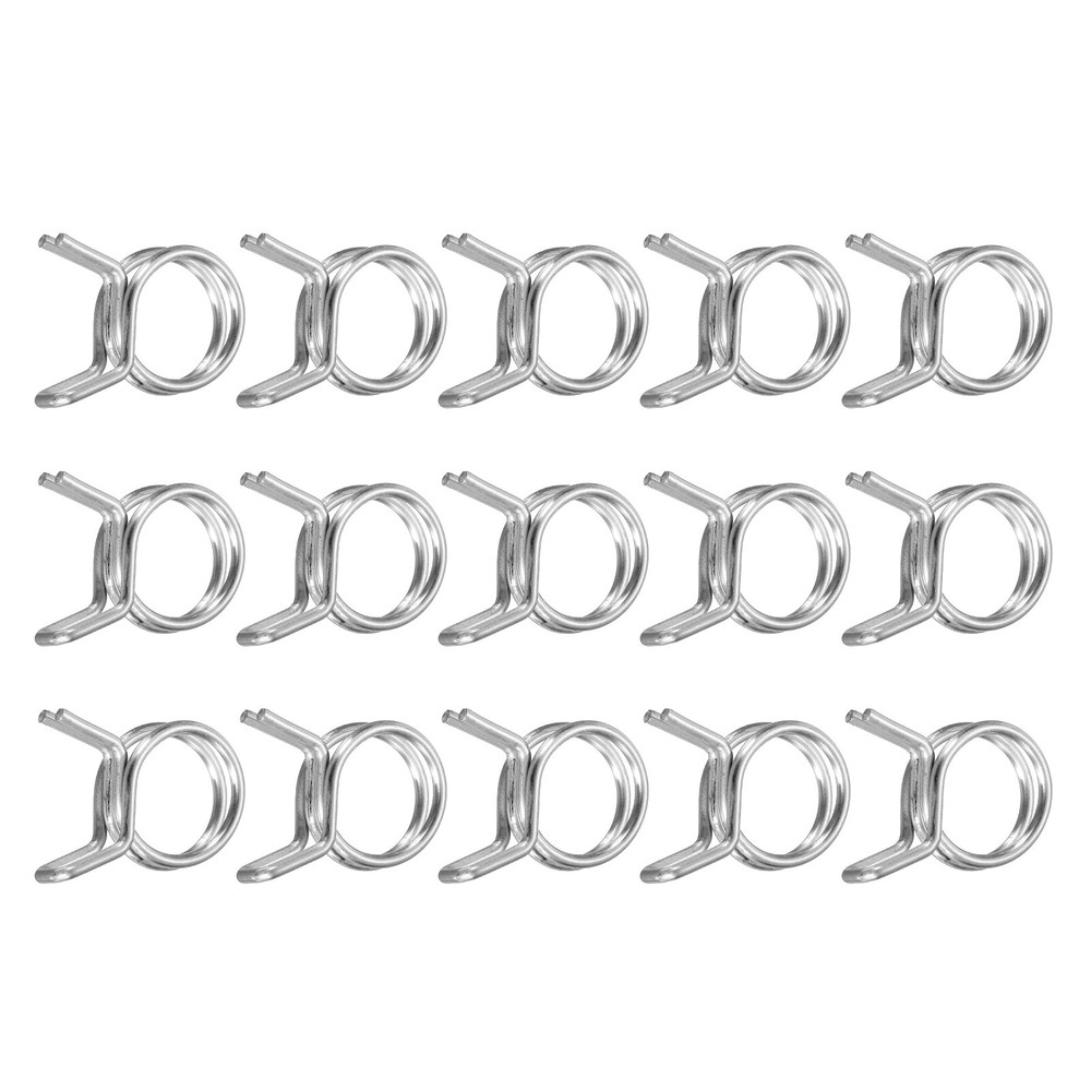 15Pcs 10mm/0.39inch Double Wire Spring Hose Clamp