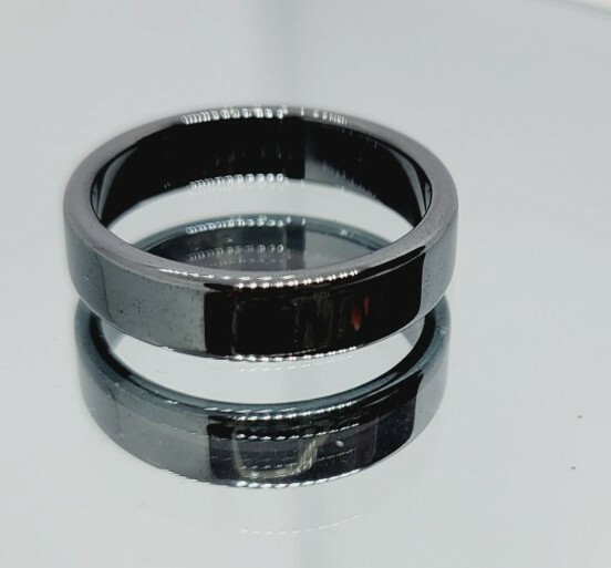 Stainless Steel Ring Band Shiny BLACK Women Mens SZ 11.5 Wedding Rings Promise