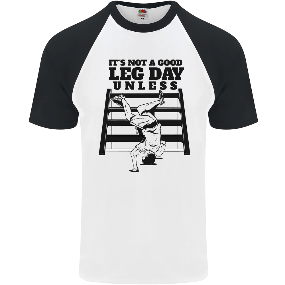 Leg Day Funny Bodybuilding Gym Training Mens S/S Baseball T-Shirt