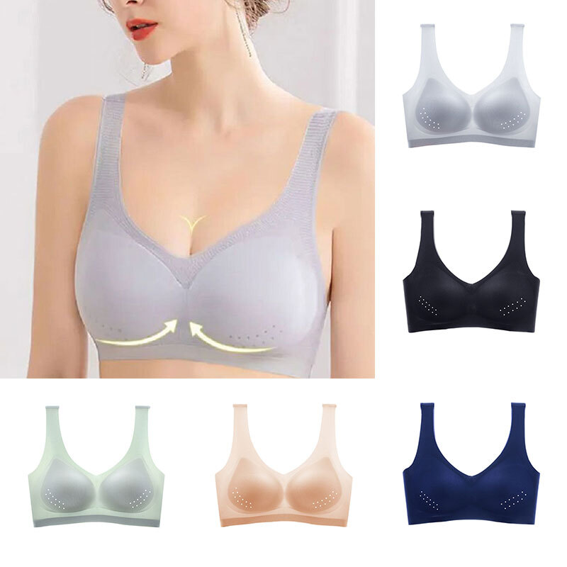 Women Comfort Push Up Bralette Seamless Bra Top Thai Latex Underwear Bras