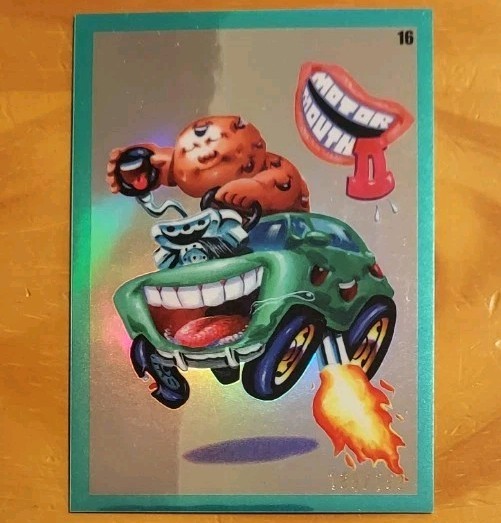 2024 Garbage Pail Kid Chrome 7 Khrome Krashers 16 Motor Mouth Aqua SN 189/199