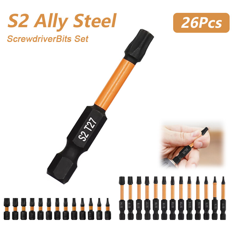 26PCS Security Torx Screwdriver Bit Set with 1/4
