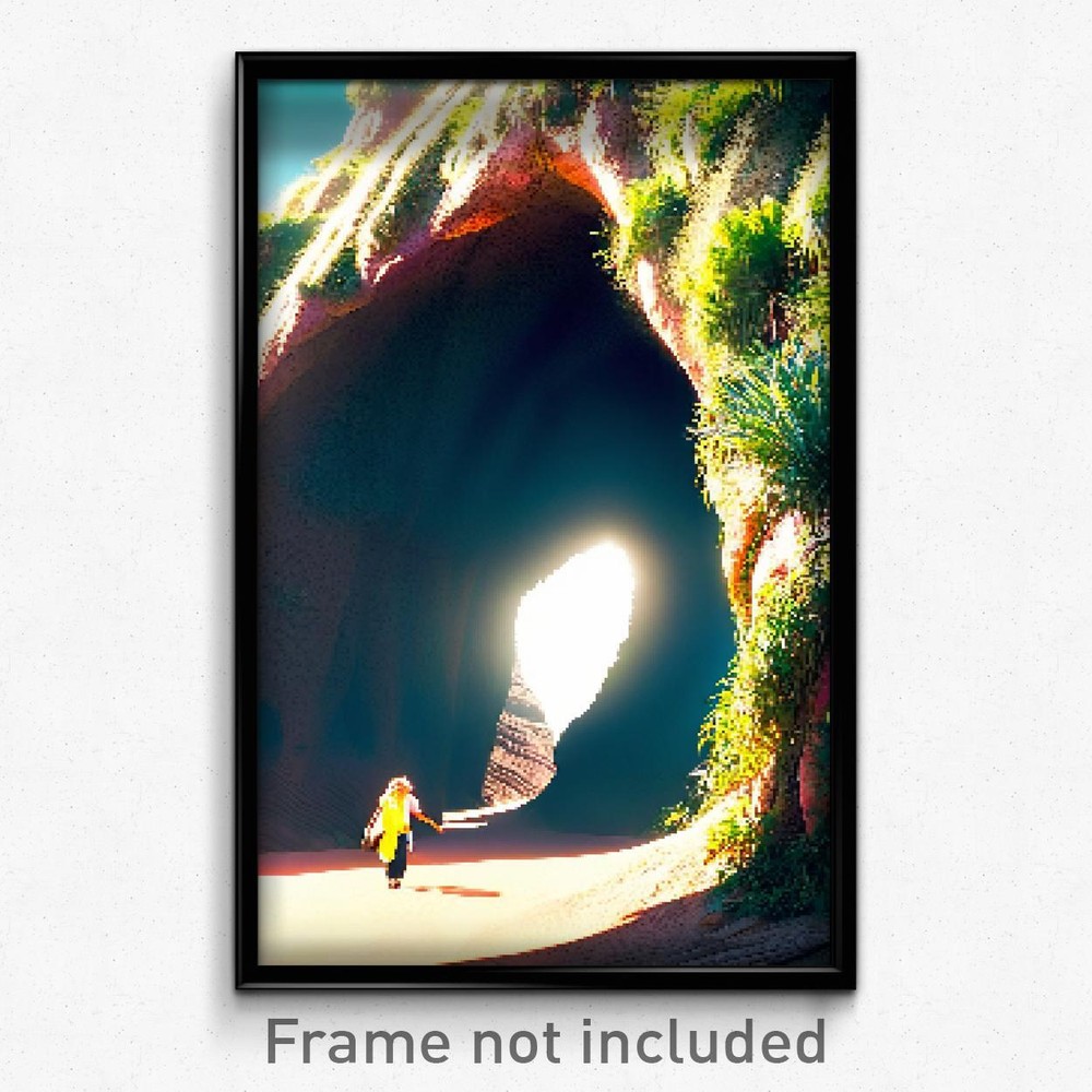 8-Bit Psychedelic Pixel Art Poster - Impeccable Shoals Trippy Gamer Print