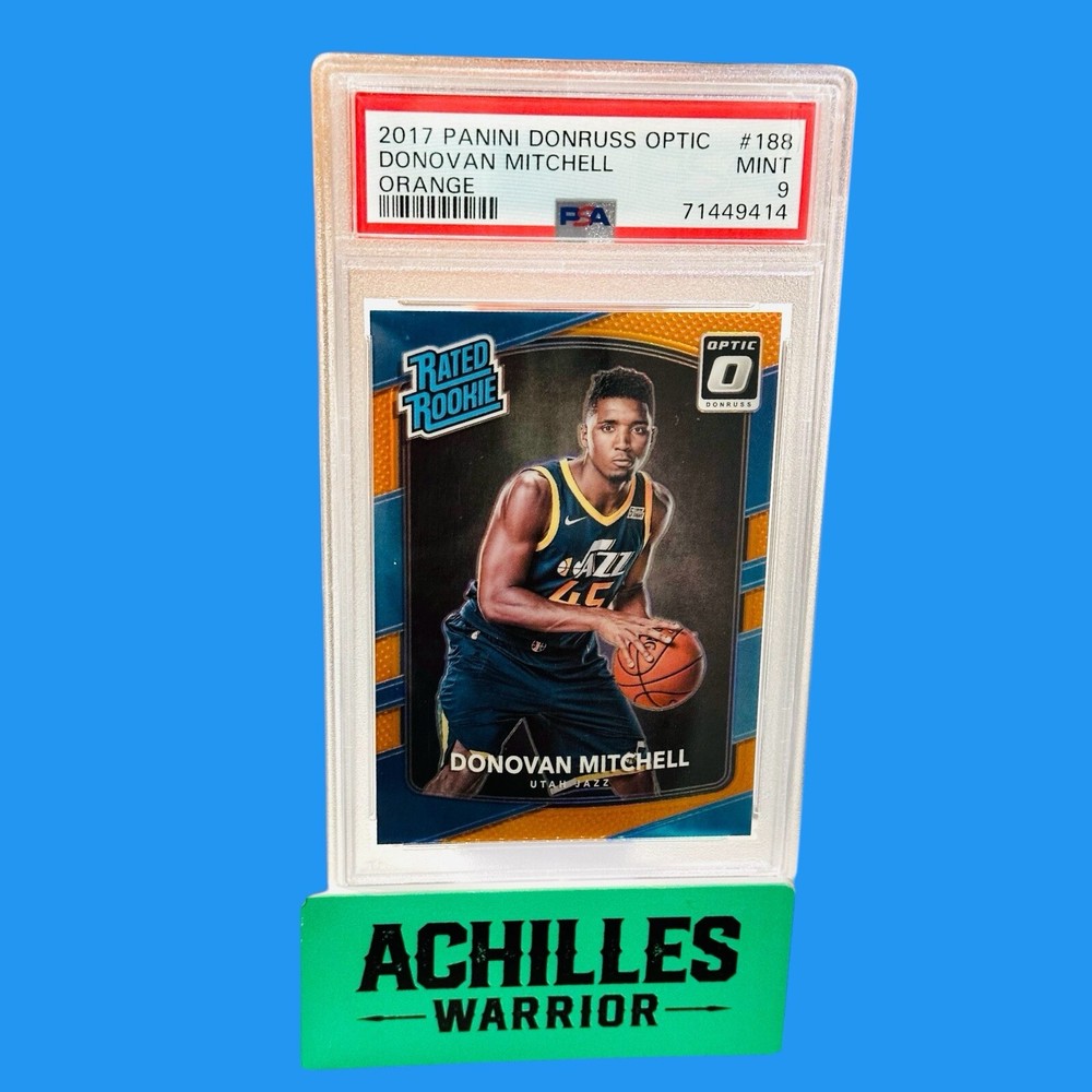 2017-18 Panini Donruss Optic Rated Rookie Orange #188 Donovan Mitchell PSA MT 9