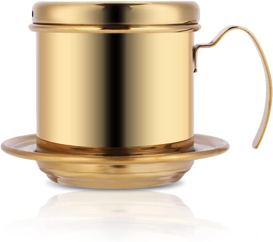 Stainless Steel Vietnamese Coffee Drip Filter Brewing Infuser for Strong Bold Coffee  