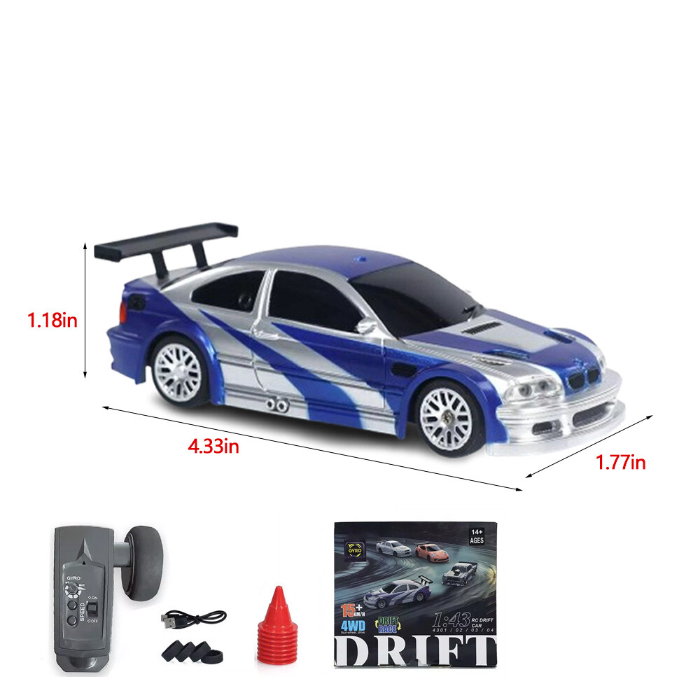 RTR RC Race Car Gyro 4*4 Fully Proportional Control Speed Mini Car Toy 1/43
