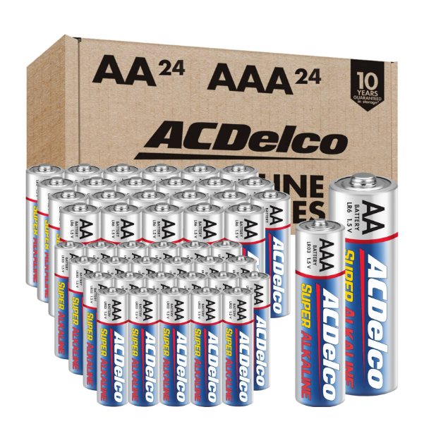 ACDelco AA&AAA Batteries, 48-Count Combo Pack Alkaline Battery, 24 Count Each