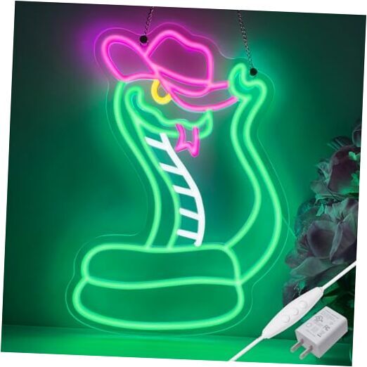 Cowboy Snake Neon Wall Light with Adapter - Western Decor