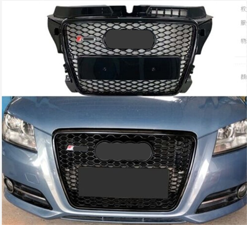 For 2008-2012 Audi A3 S3 Rs3 Style Front Bumper Black Henycomb Grill Grille