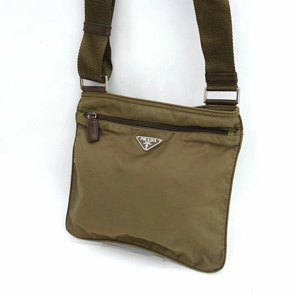 RARE PRADA Nylon Khaki Crossbody Shoulder Bag Preowned