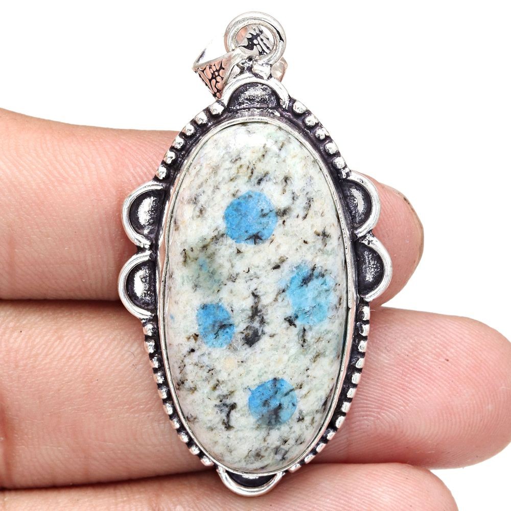 K2 Jasper Gemstone Handmade Silver Jewelry Pendant 2.25 Inch Birthday Gift