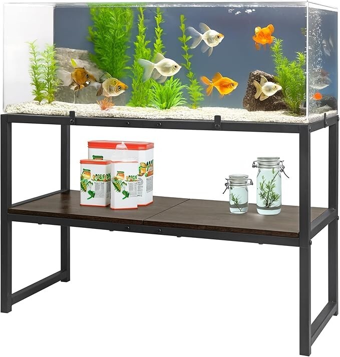 Urbanroots 30 Gallon Fish Tank Stand for Home Office(Black),2 Tiers Aquarium Sta