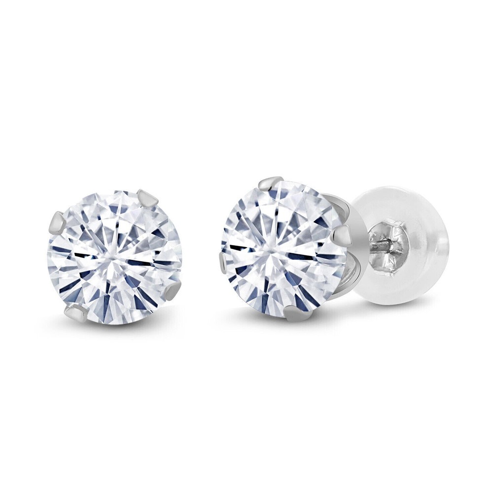 Christmas Sale: Topaz Stone 925 Silver November Birthstone Prong Stud Earrings Jewelry-image