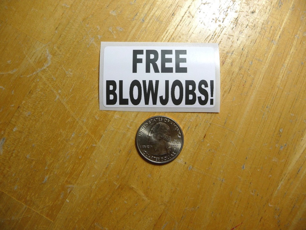 FREE BLOWJOBS STICKER DECAL 1 - 50 BULK PACK AVAILABLE