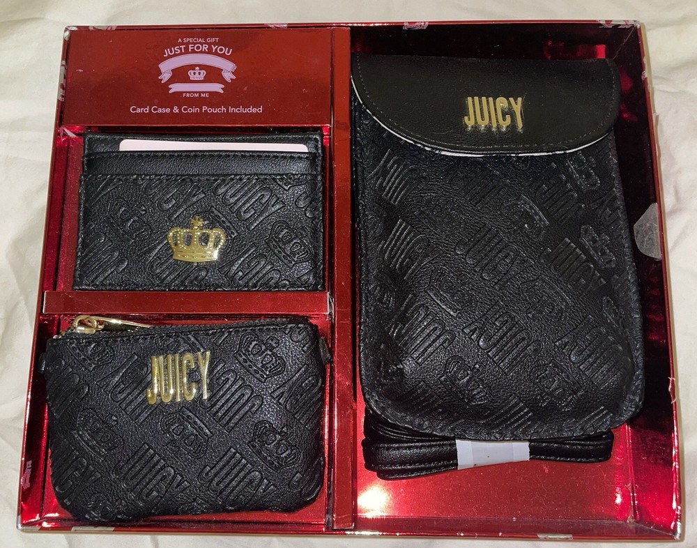 Juicy Couture 3-Piece Wristlet Wallet Set with Key Ring