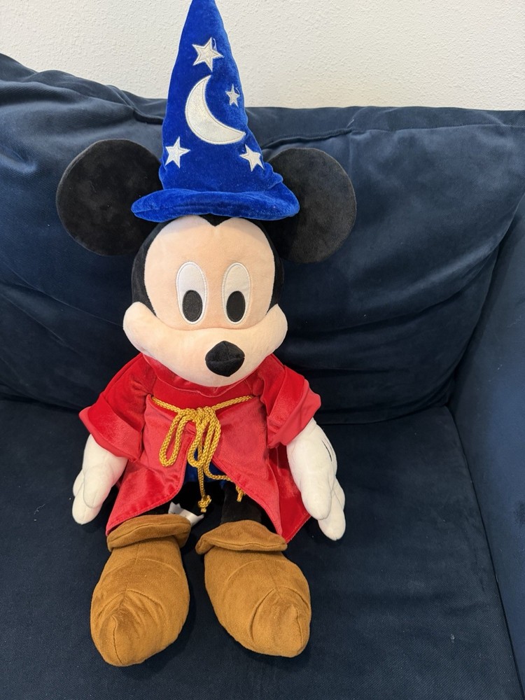 Disney Parks Sorcerer Mickey Mouse Fantasia Large 28 1/2 Inches Plush