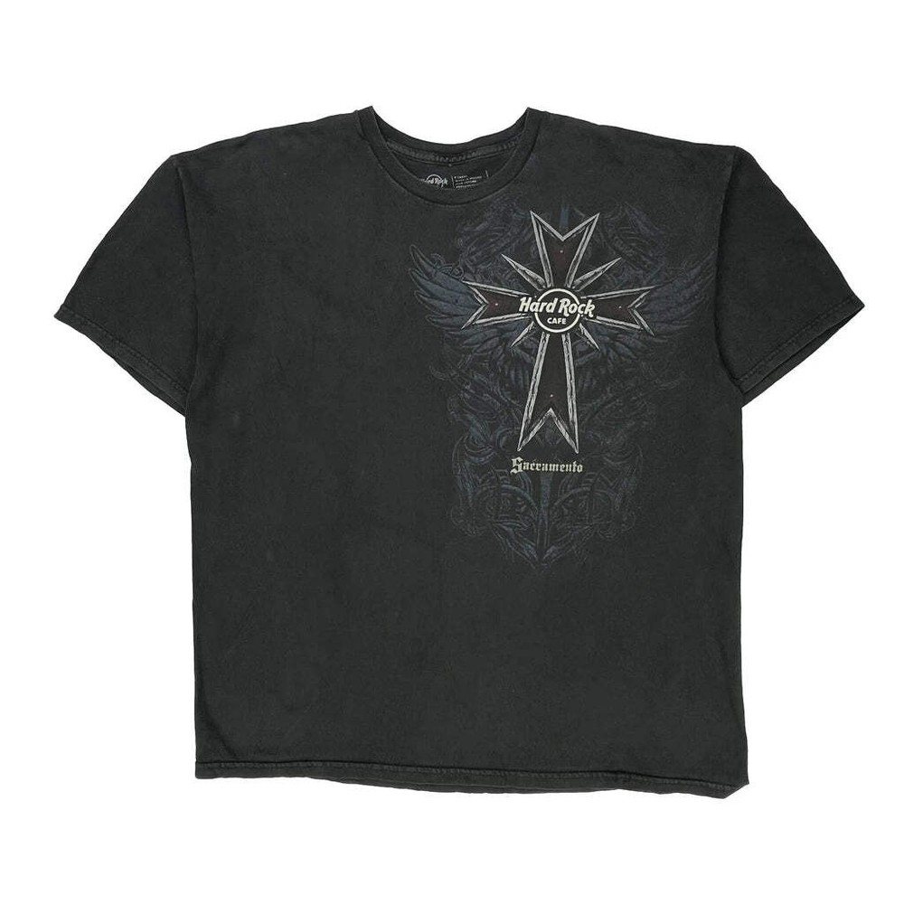 Hard Rock Cafe Graphic T-Shirt - XL Black Cotton