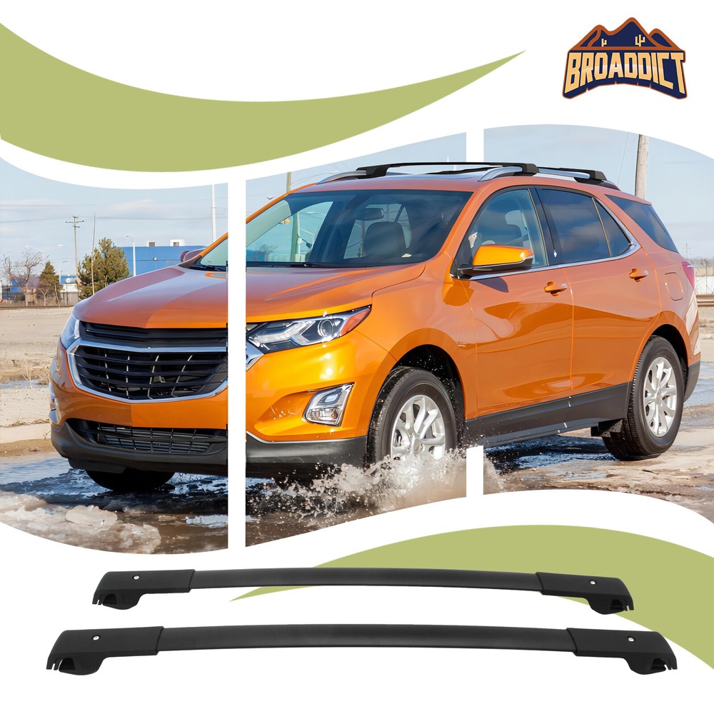 2PCS Black Baggage Roof Rail Racks for Chevrolet Equinox 2018-2024 Cross Bars