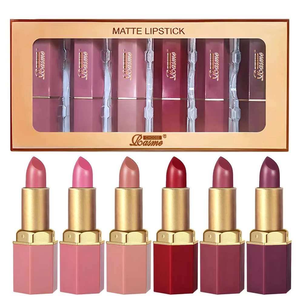6pc Luxury Lipstick Set Matte Velvet Waterproof Long Lasting Best Valentine Gift