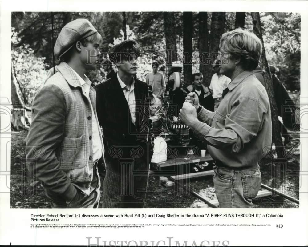 1992 Press Photo Director with actors on location of 