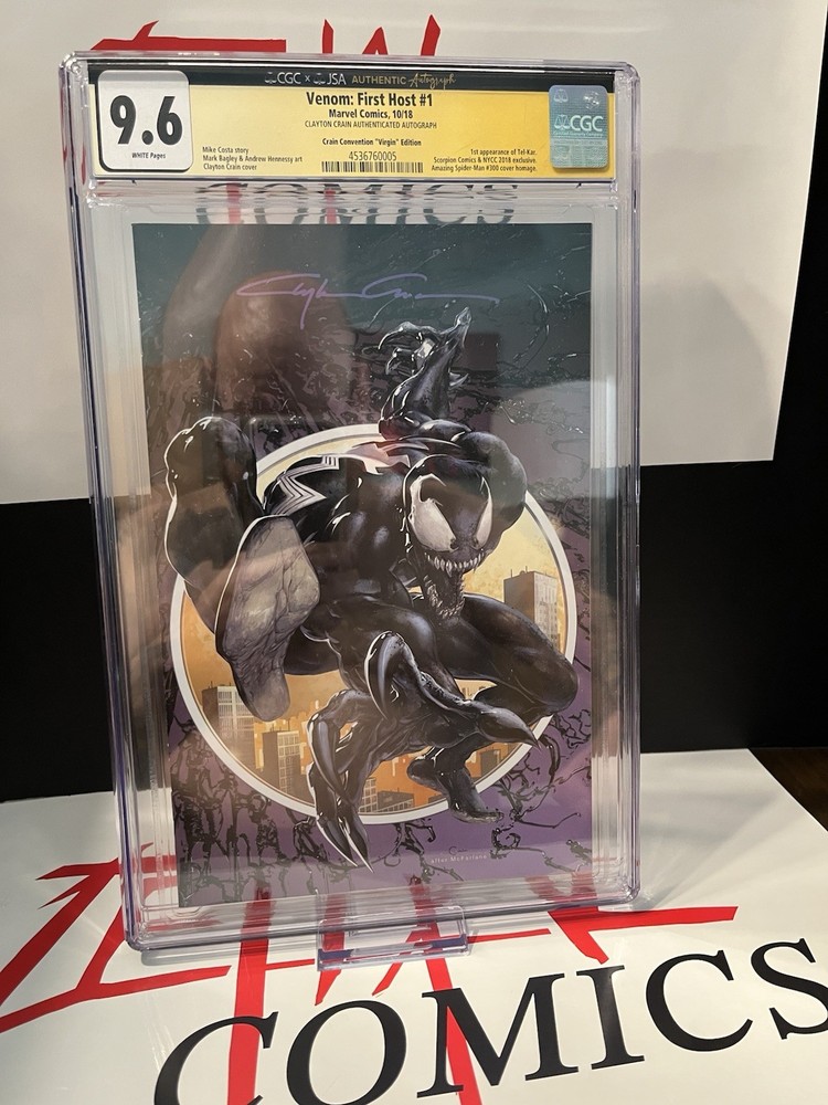 VENOM FIRST HOST #1 VIRGIN VARIANT COVER CGC 9.6 SS CLAYTON CRAIN 🔥💯🔥
