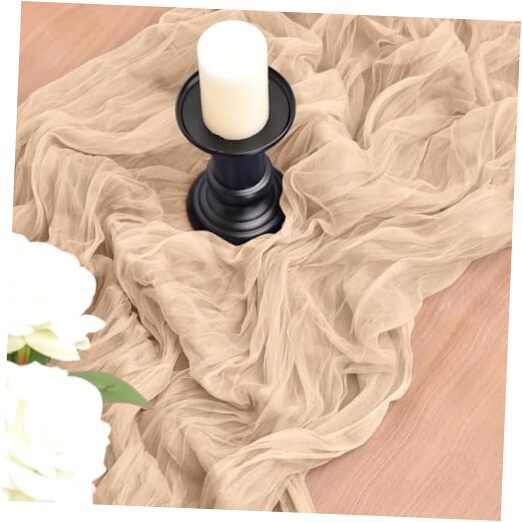 Cheesecloth Table Runner Fall Thanksgiving 10Ft Rustic Gauze 10ft Champagne