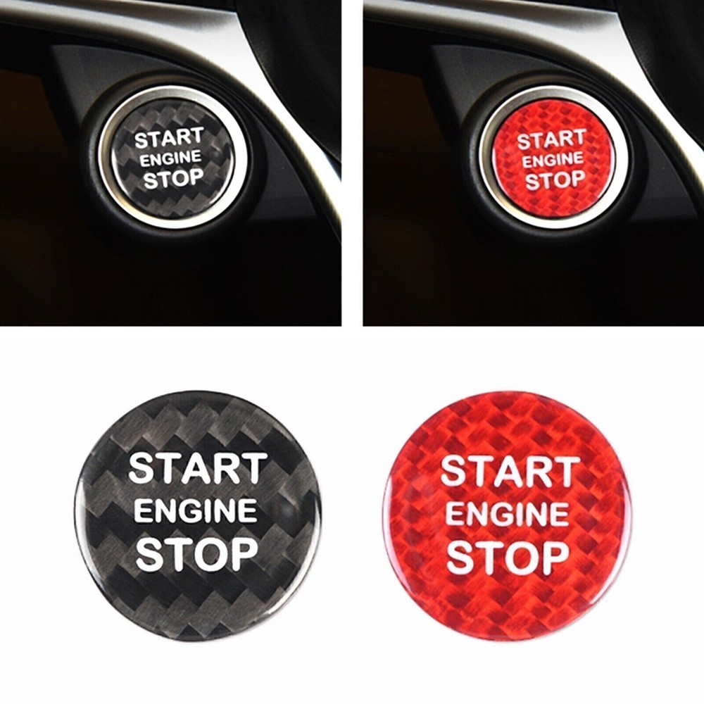 Carbon Fiber Interior Enging Start Button Cover Kit For 2017+ Alfa Romeo Stelvio