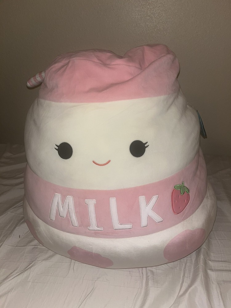 Giant 24 Inch Squishmallows Amelie Strawberry Milk Plush NWT Rare Large