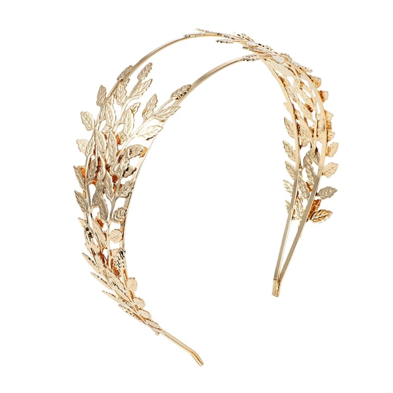 Elegant Bridal Headband with Metal Leaves for Weddings and Parties