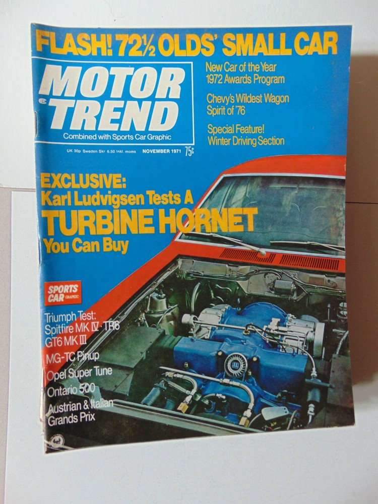 MOTOR TREND Magazine November 1971 Hornet Test