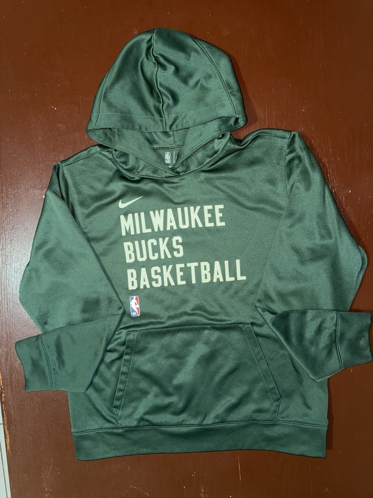 Nike Milwaukee Bucks NBA Dri-FIT Sweatshirt Hoodie Green Size L
