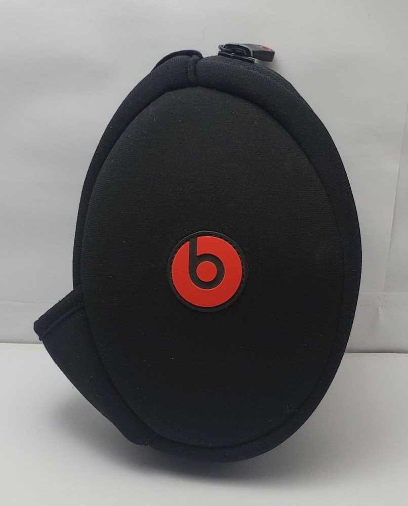 BEATS BY DR. DRE SOLO AUTHENTIC BLACK RED SOFT EARBUD HEADPHONES CARRYING CASE