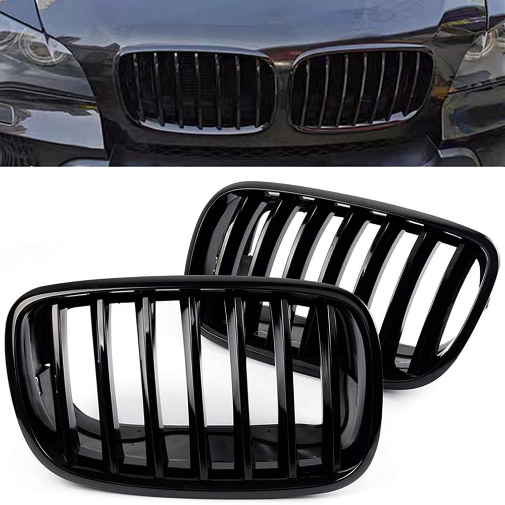 Glossy Black Kidney Grill for BMW X5 X6 E70 E71 2007-2013
