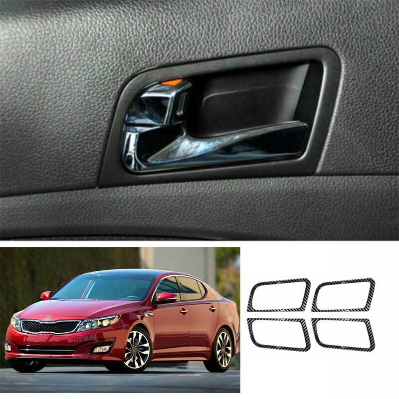 Real Carbon Fiber Inner Door Handle Lock Frame Trim For Kia K5 Optima 11-12-13