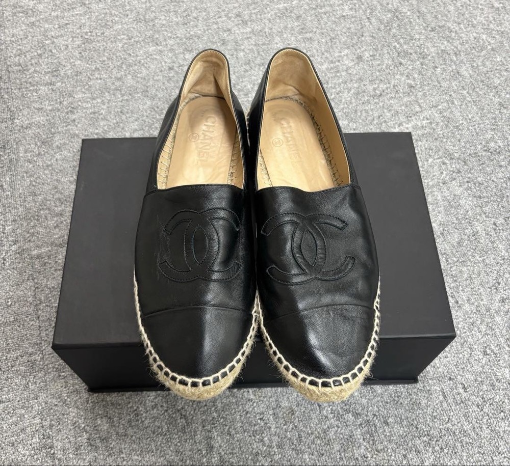 Chanel Men's Leather Espadrilles Slip-On Shoes US 9.0 42 EU