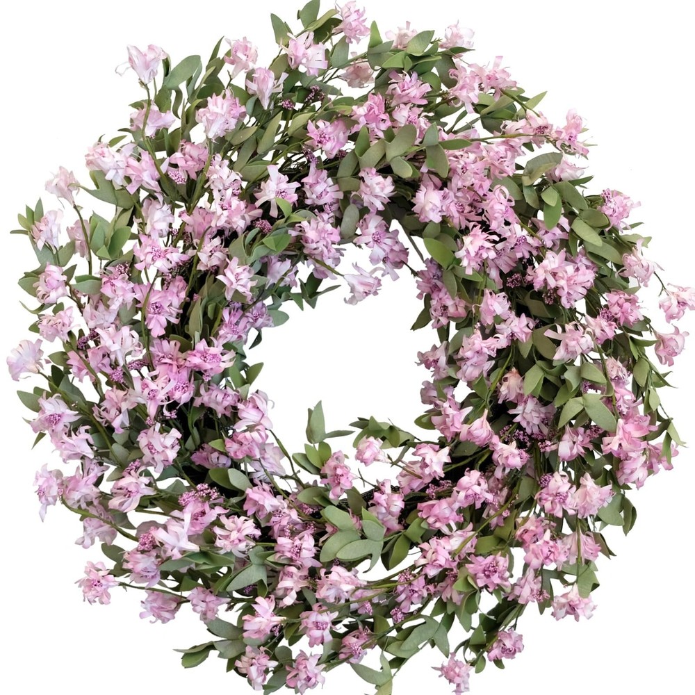 22 Inch Soft Touch Forsythia Spring Summer Wreath for Front Door Decor