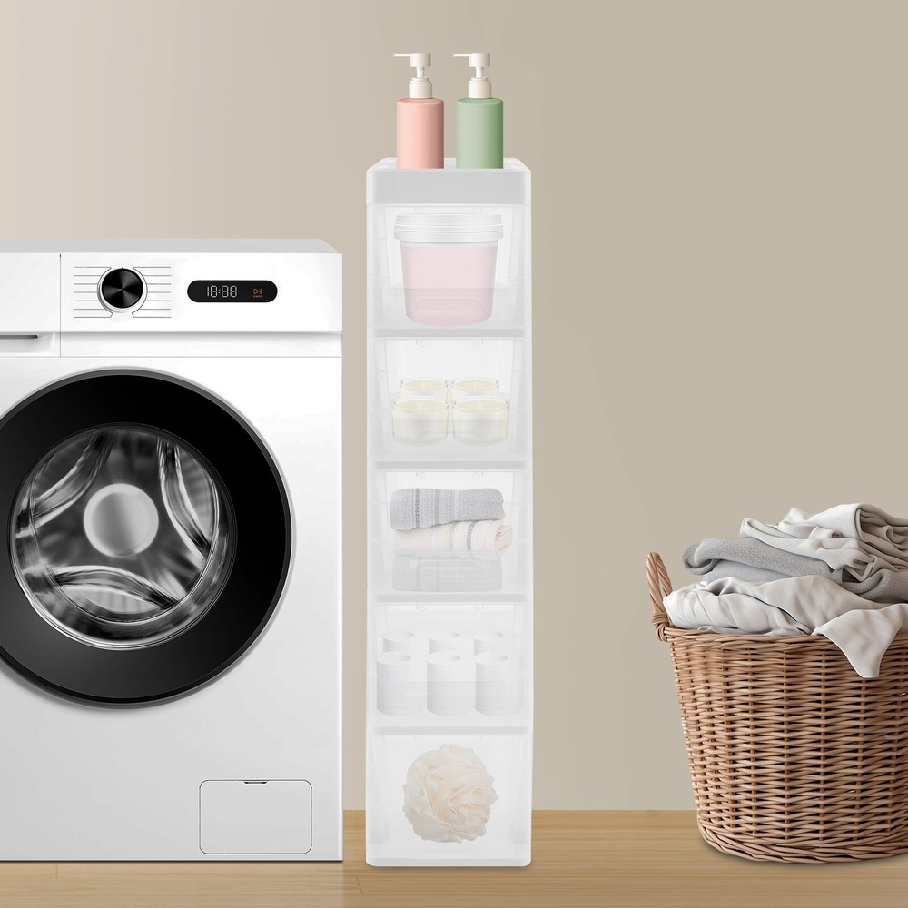 5-Tier Narrow Bathroom Storage Cabinet - Sturdy Floor Organizer