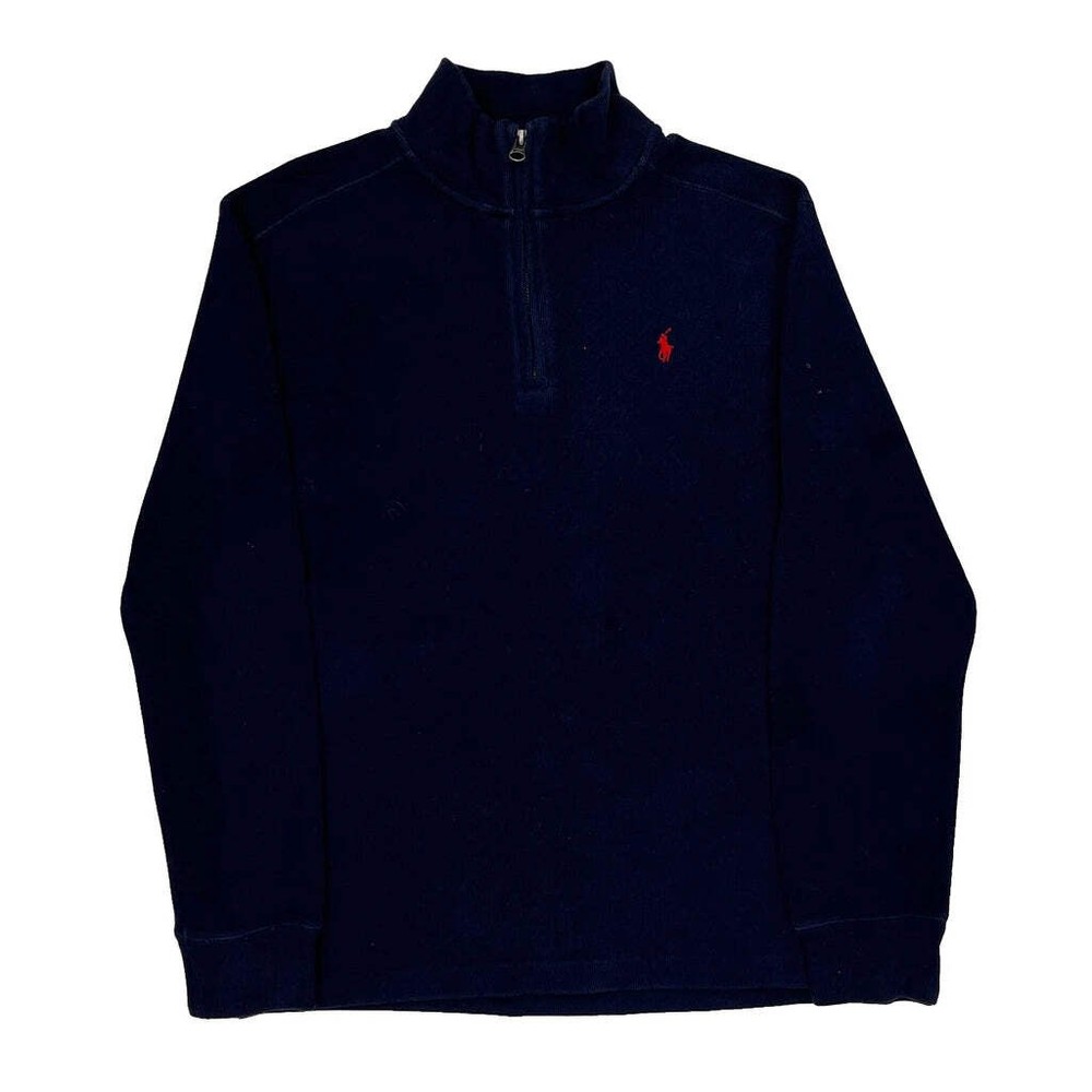 Polo By Ralph Lauren 1/4 Zip - Medium Navy Cotton