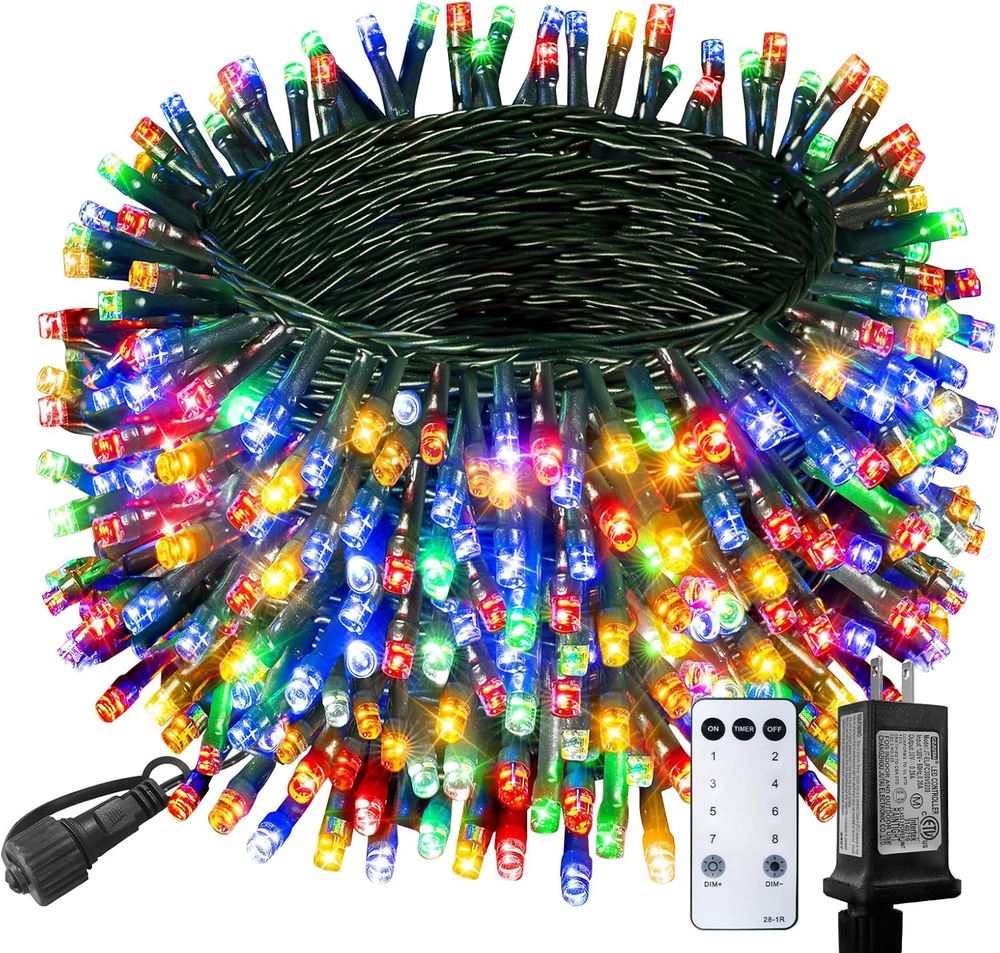 RGB Color Changing Christmas String Lights with Remote 100ft 320 led Tree Lights