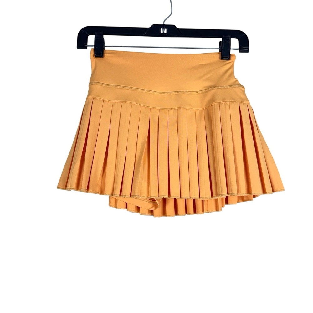 Gold Hinge Women's High-Waisted Pleated Tennis Skirt Size S Sunrise Orange *Read
