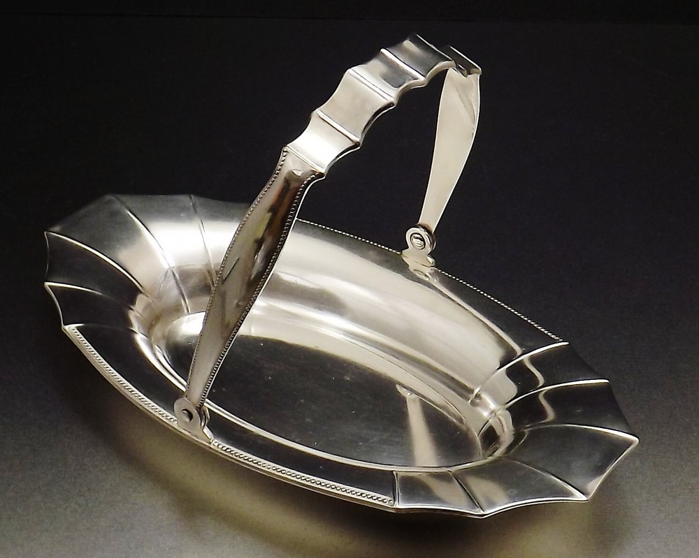 Vintage 1920s WMF Art Deco Silver Metal Small Handle Cup Basket