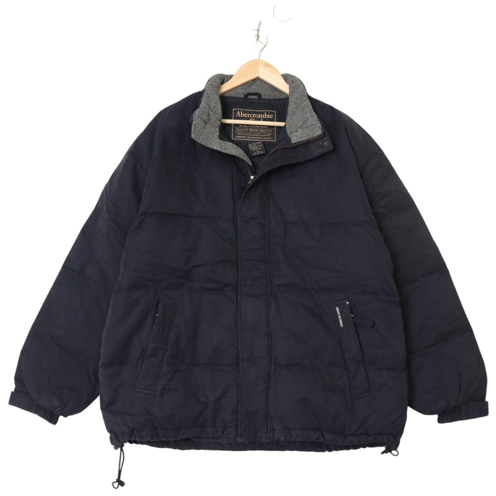 Abercrombie & Fitch Down Jacket Navy Men's L Vintage Outdoor Durability