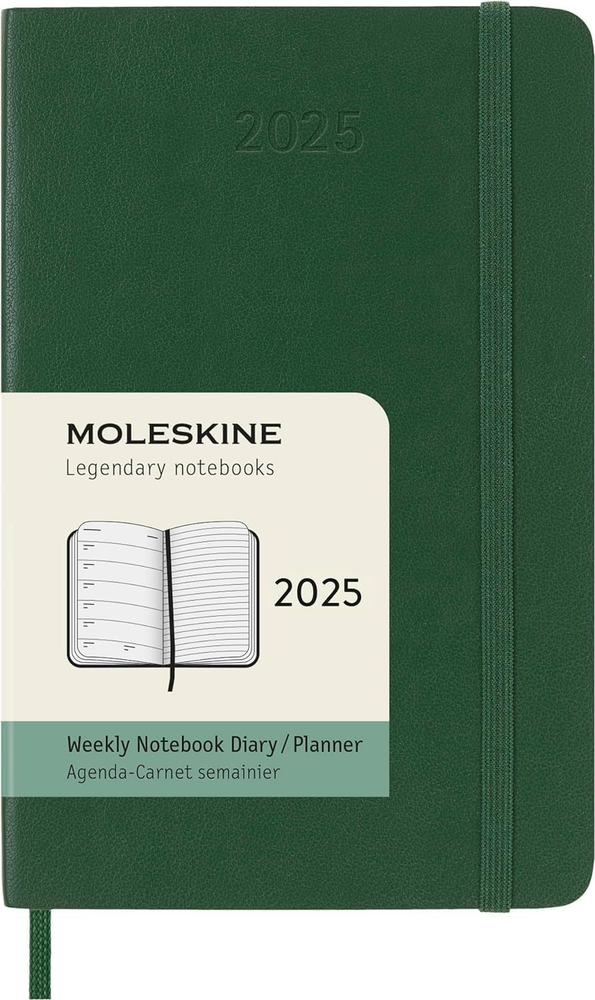 Moleskine 2025 Classic Pocket Weekly Planner Myrtle Green 12 Months 144 Pages