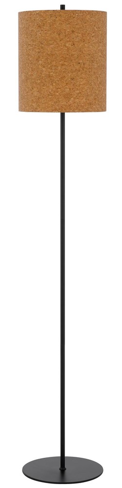 100W Industrial Metal Floor Lamp with Cork Shade for Modern Decor