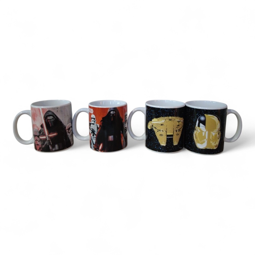 Star Wars Mug Set Kylo Ren Millennium Falcon Stormtrooper 4 Piece Ceramic