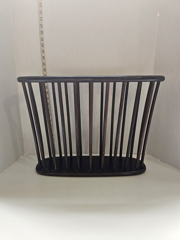 Vintage Arthur Umanoff Style - Walnut Spindle Magazine Rack - 1960s MCM